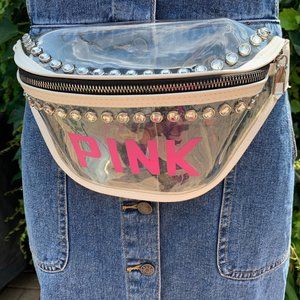 Clear Bedazzled  Waterproof Fanny Pack Pink